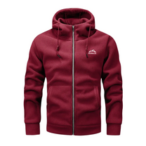 Men&#39;s Fleece Jacket With Hood And Full-Length Zip
