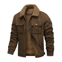 Men&#39;s Fleece Lined Outdoor Jacket With Lapel Collar