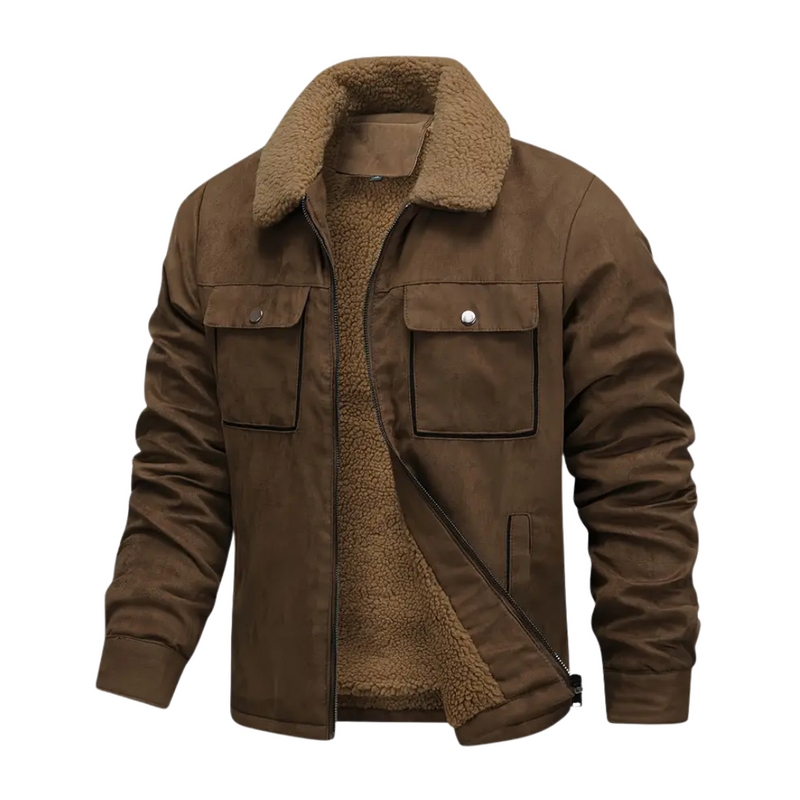 Men&#39;s Fleece Lined Outdoor Jacket With Lapel Collar