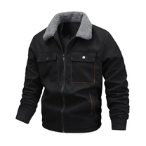 Men&#39;s Fleece Lined Outdoor Jacket With Lapel Collar