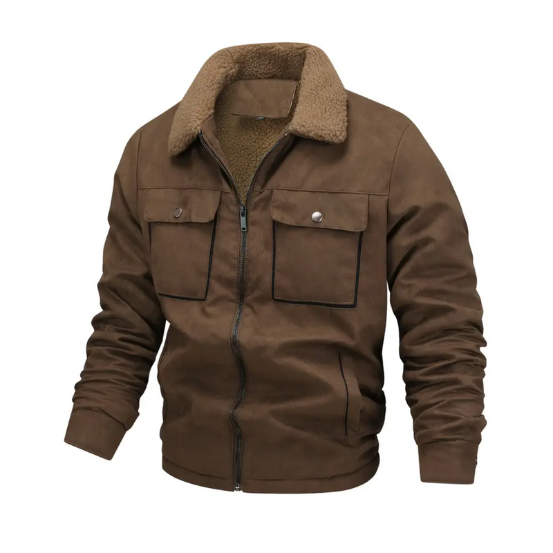 Men&#39;s Fleece Lined Outdoor Jacket With Lapel Collar