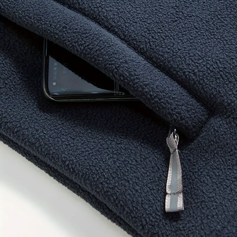 Men&#39;s Fleece Outdoor Gilet With High Collar And Zip Pockets