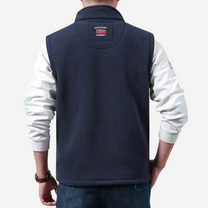 Men&#39;s Fleece Outdoor Gilet With High Collar And Zip Pockets