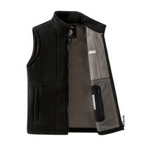 Men&#39;s Fleece Outdoor Gilet With High Collar And Zip Pockets