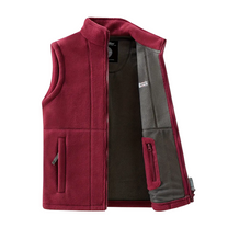 Men&#39;s Fleece Outdoor Gilet With High Collar And Zip Pockets