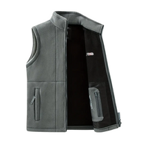 Men&#39;s Fleece Outdoor Gilet With High Collar And Zip Pockets