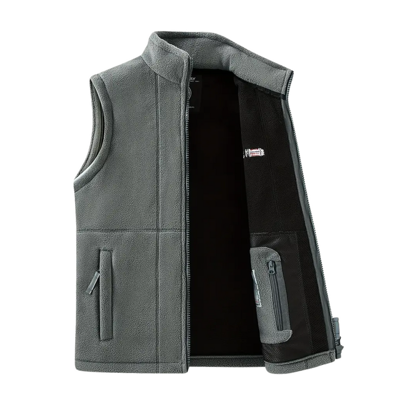 Men&#39;s Fleece Outdoor Gilet With High Collar And Zip Pockets