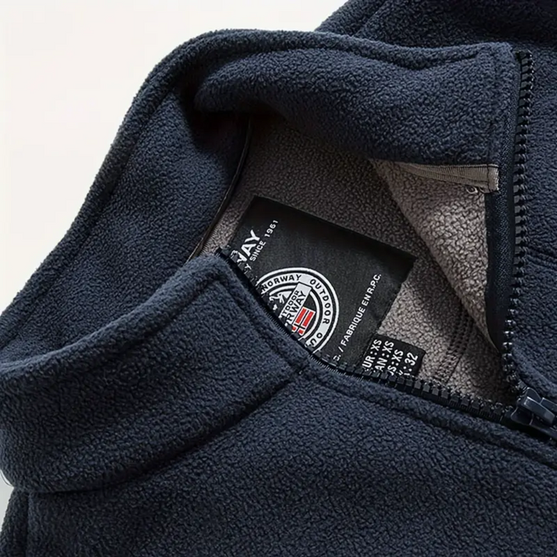 Men&#39;s Fleece Outdoor Gilet With High Collar And Zip Pockets