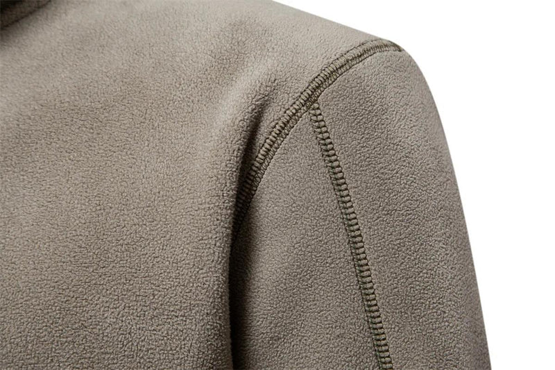 Men&#39;s Fleece Zip-Up Jacket With Stand-Up Collar