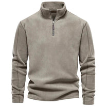 Men&#39;s Fleece Zip-Up Jacket With Stand-Up Collar