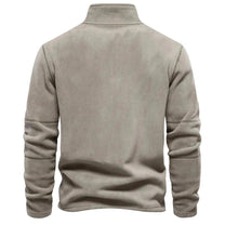 Men&#39;s Fleece Zip-Up Jacket With Stand-Up Collar