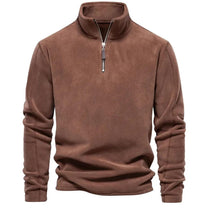 Men&#39;s Fleece Zip-Up Jacket With Stand-Up Collar