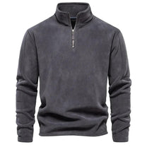 Men&#39;s Fleece Zip-Up Jacket With Stand-Up Collar