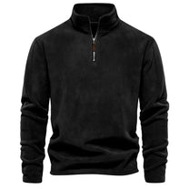 Men&#39;s Fleece Zip-Up Jacket With Stand-Up Collar