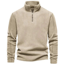 Men&#39;s Fleece Zip-Up Jacket With Stand-Up Collar