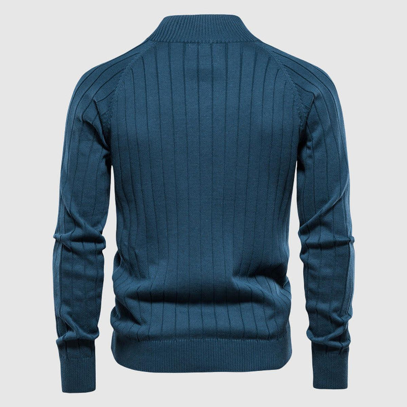 Men&#39;s Full-Zip Cotton Knit Sweater