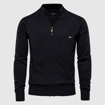 Men&#39;s Full-Zip Cotton Knit Sweater