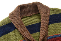 Men&#39;s Geometric Colourblock Cardigan With Button Placket