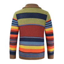 Men&#39;s Geometric Colourblock Cardigan With Button Placket