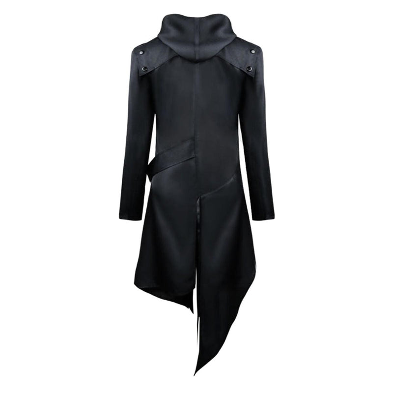Men&#39;s Gothic Hooded Trench Coat for Casual and Outdoor Wear