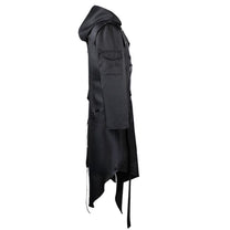Men&#39;s Gothic Hooded Trench Coat for Casual and Outdoor Wear