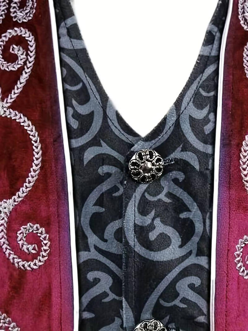 Men&#39;s Gothic Steampunk Blazer With Silver Embroidery