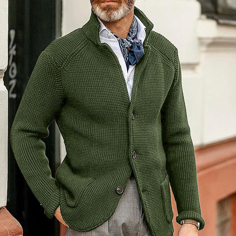 Men&#39;s Green Cardigan Sweater - Soft, Comfortable, Stylish