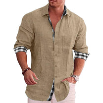 Men&#39;s Herringbone Button-Down Shirt With Classic Collar