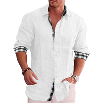 Men&#39;s Herringbone Button-Down Shirt With Classic Collar