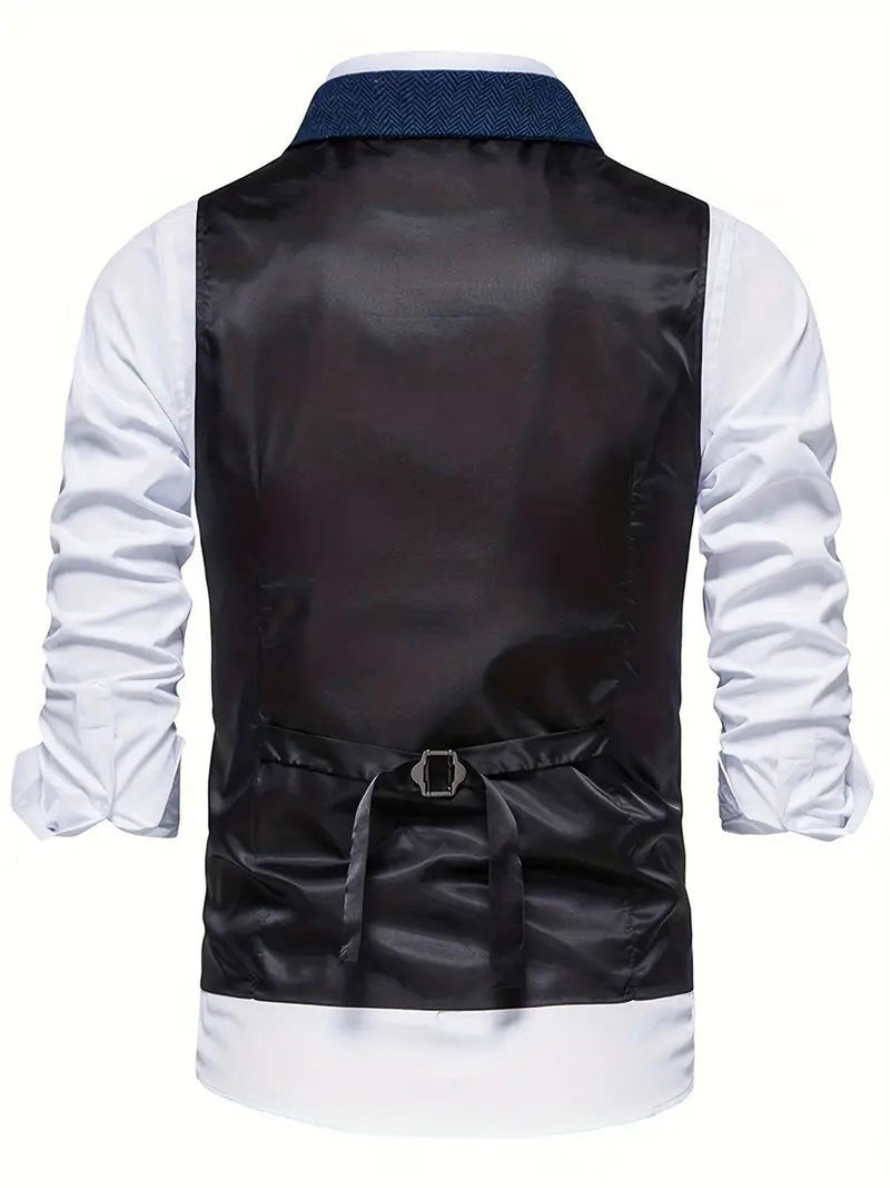 Men&#39;s Herringbone Single-Breasted Blazer