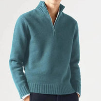Men&#39;s High Collar Quarter-Zip Knit Sweater