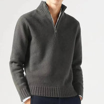 Men&#39;s High Collar Quarter-Zip Knit Sweater
