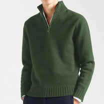 Men&#39;s High Collar Quarter-Zip Knit Sweater