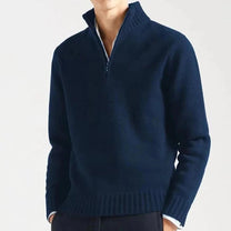 Men&#39;s High Collar Quarter-Zip Knit Sweater