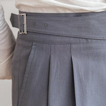 Men&#39;s High-Waisted Pleated Wool Blend Trousers