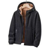 Men&#39;s Hooded Fleece Jacket With Sherpa Lining