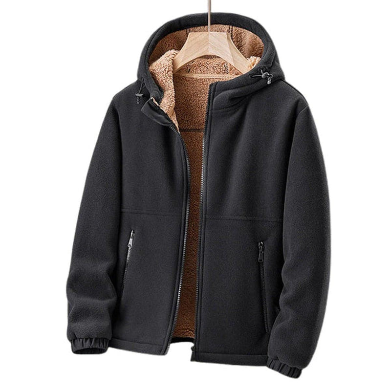 Men&#39;s Hooded Fleece Jacket With Sherpa Lining