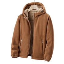 Men&#39;s Hooded Fleece Jacket With Sherpa Lining