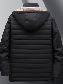Men&#39;s Hooded Fleece Jacket With Zipper And Pockets