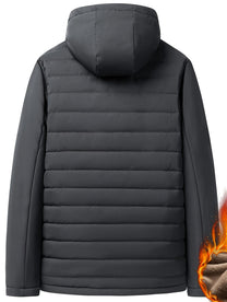 Men&#39;s Hooded Fleece Jacket With Zipper And Pockets