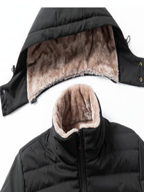 Men&#39;s Hooded Fleece Jacket With Zipper And Pockets