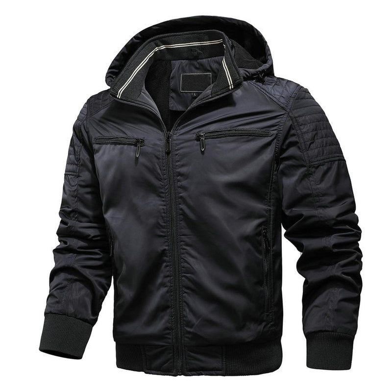 Men&#39;s Hooded Jacket With Multiple Pockets