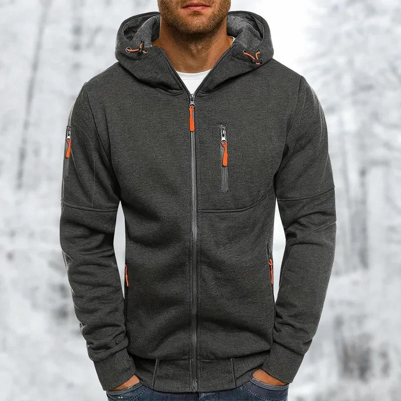 Men&#39;s Hooded Jacket With Zipper