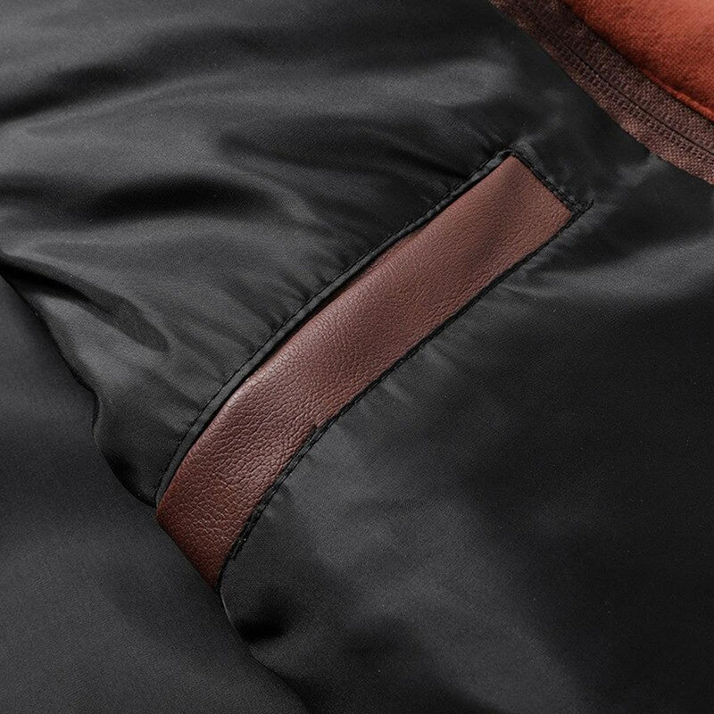 Men&#39;s Hooded Leather Jacket with Multiple Pockets