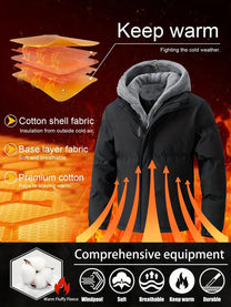Men&#39;s Hooded Two-in-One Winter Jacket