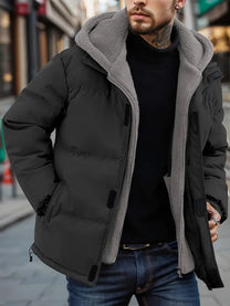 Men&#39;s Hooded Two-in-One Winter Jacket