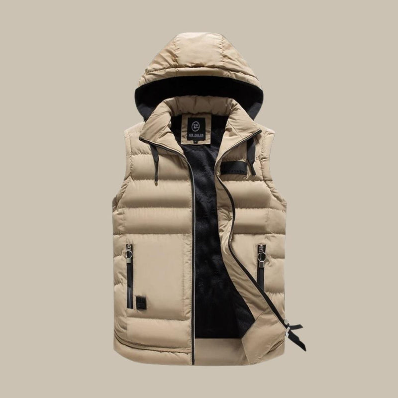 Men&#39;s Insulated Hooded Vest With Polyester Lining