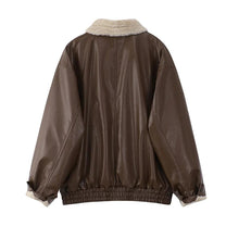 Men&#39;s Insulated Leather Winter Coat With Pockets