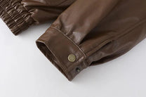 Men&#39;s Insulated Leather Winter Coat With Pockets