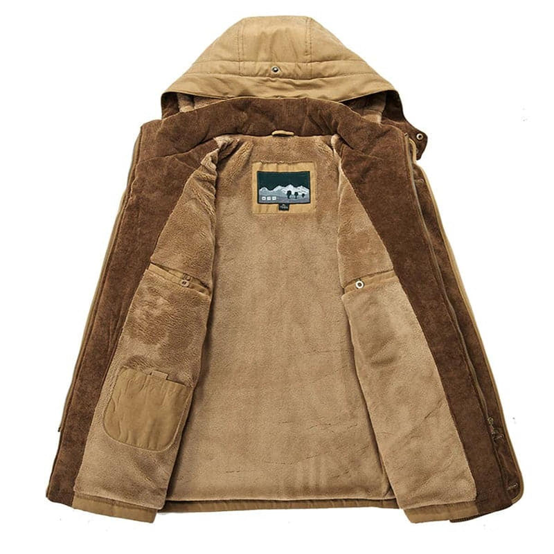 Men&#39;s Insulated Winter Jacket With Fleece Lining And Weather Resistance
